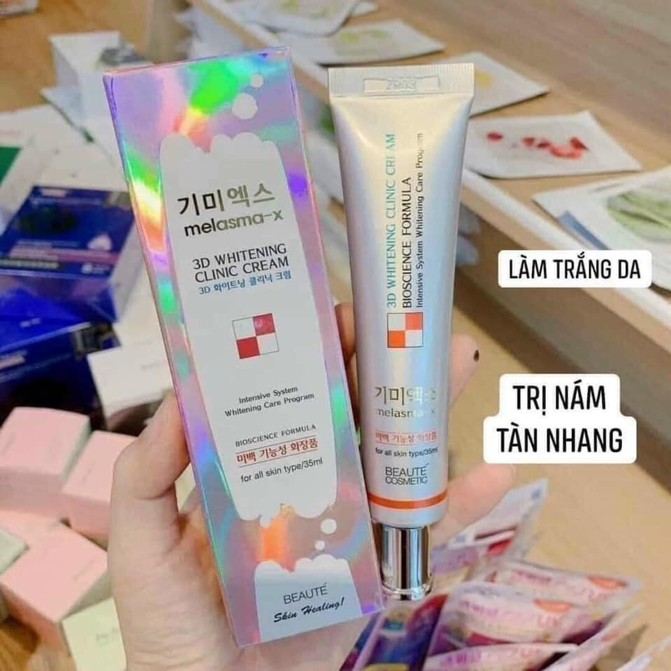 CHÍNH HÃNG, Kem Trắng Da Trị Nám Tàn Nhang Melasma-x 3D WHITENING CLINIC CREAM
