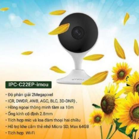 Camera IP Wifi Imou IPC-C22EP FULL HD 1080P 2.0Mpx Góc quan sát cực rộng dễ dàng lắp đặt