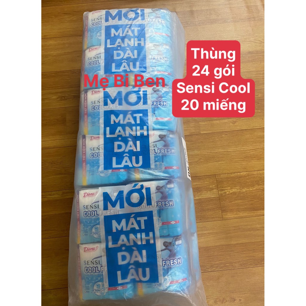 [THÙNG 24 GÓI 20M] Băng vệ sinh Diana SenSi Cool Fresh siêu mỏng cánh 23cm gói 20 miếng - Hàng chính hãng