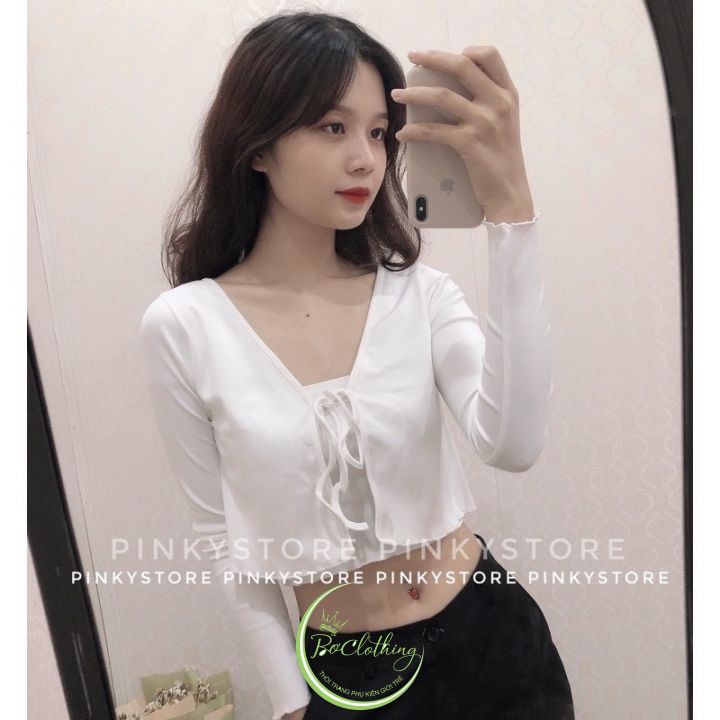 🍉Áo Croptop 🍉 Cardigan Buộc Dây | BigBuy360 - bigbuy360.vn
