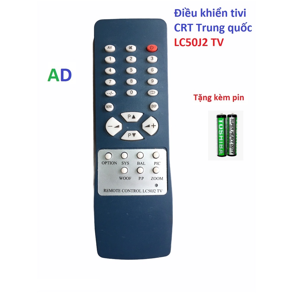 Điều khiển tivi CRT LC50J2TV dòng tivi Trung quốc cổ dầy -Tặng kèm pin