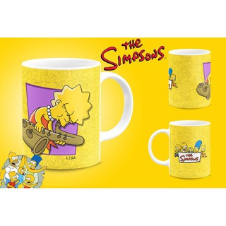 Cốc sứ cao cấp có quai cầm in hình the simpsons - Cốc hoạt hình dễ thương