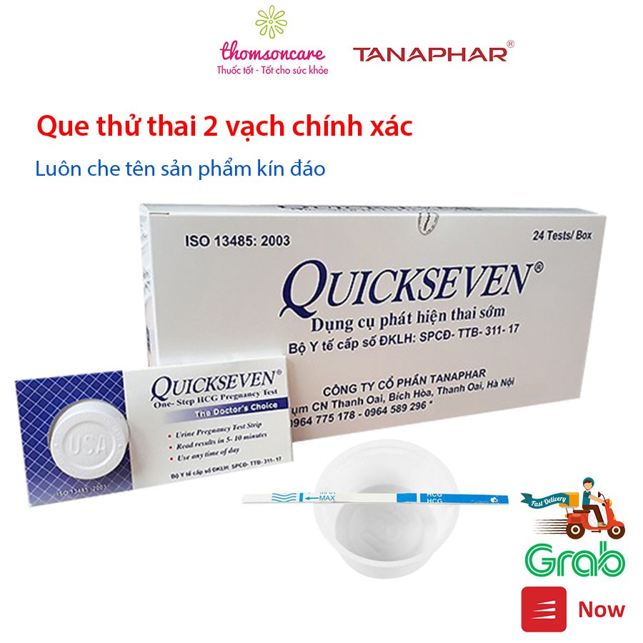 [Mã COSDAY - 50k đơn 250k] Que thử thai Quickseven 2 vạch chính xác - test thử thai hai vạch sớm nhanh hiệu quả tức thì