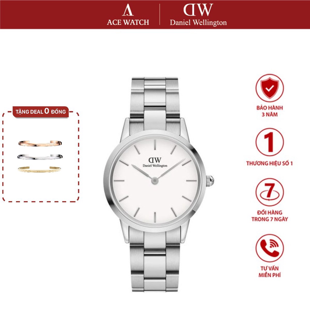 (Chính Hãng) Đồng hồ Nam Nữ Daniel Wellington Iconic Link Silver DW00100207