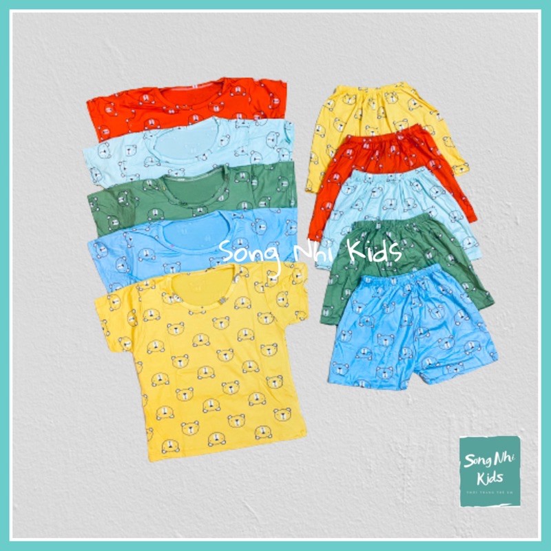 Bộ Thun Lạnh Cộc Tay Minky Mom cho bé 6-22kg (Hình gấu dễ thương)