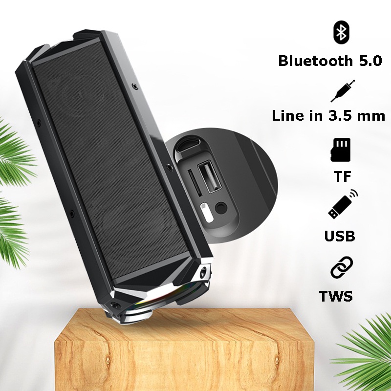 Loa Bluetooth Speaker PKCB 386 100W TWS 200W Bass trầm DSP USB, Thẻ TF, Line 3.5mm Có thể sạc điện thoại Hàng Chính Hãng
