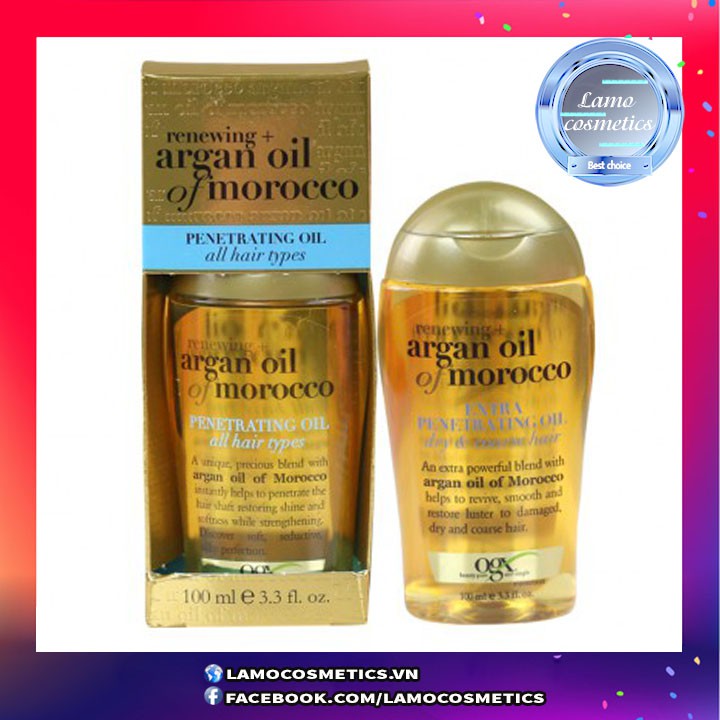 [Auth USA] Tinh Dầu dưỡng tóc OGX Renewing Argan Oil of Morocco Penetrating Oil