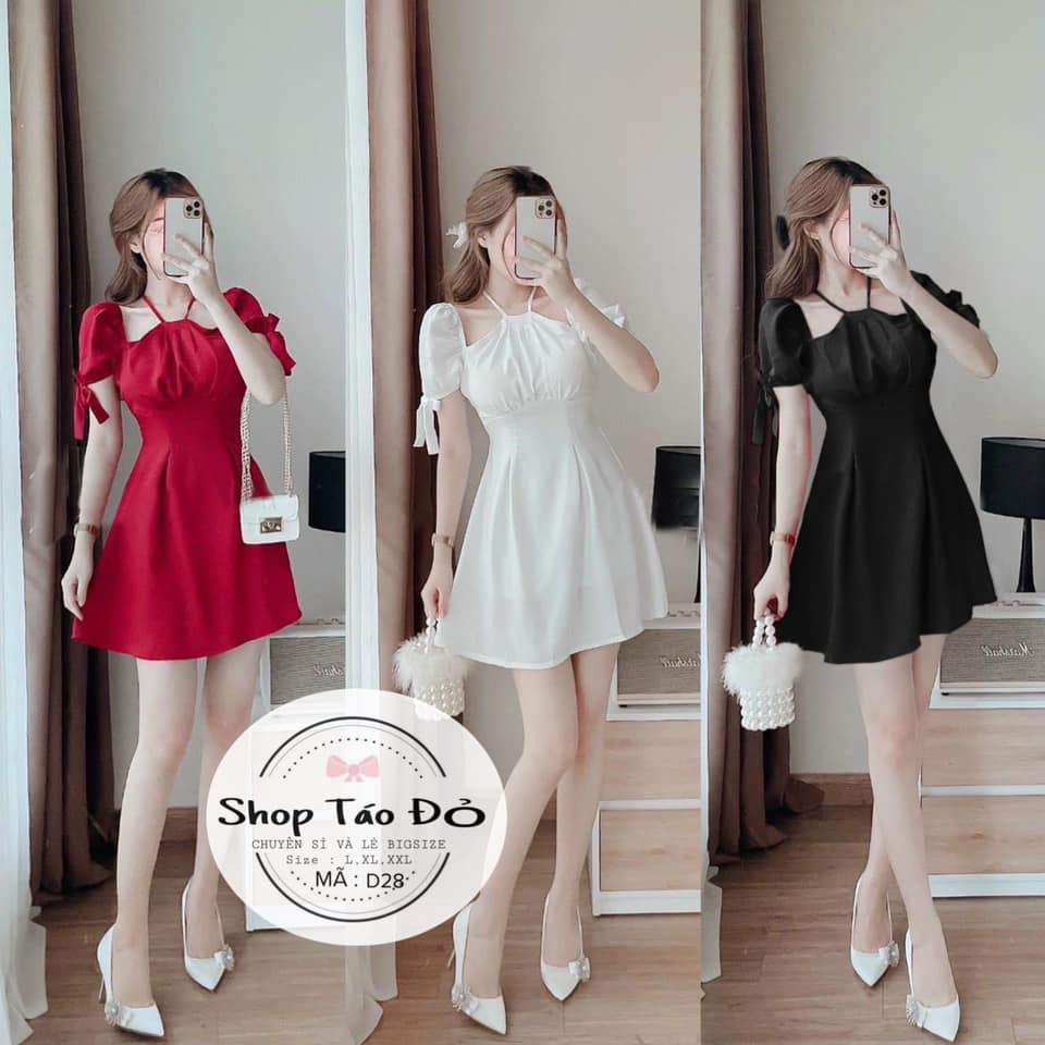 (TÁO ĐỎ BIGSIZE 55-90KG) ĐẦM YẾM CỘT DÂY KHOÉT VAI SANG CHẢNH, DỄ THƯƠNG D28 ( ảnh thật shop chụp 100%)🍎🍎🍎 | BigBuy360 - bigbuy360.vn