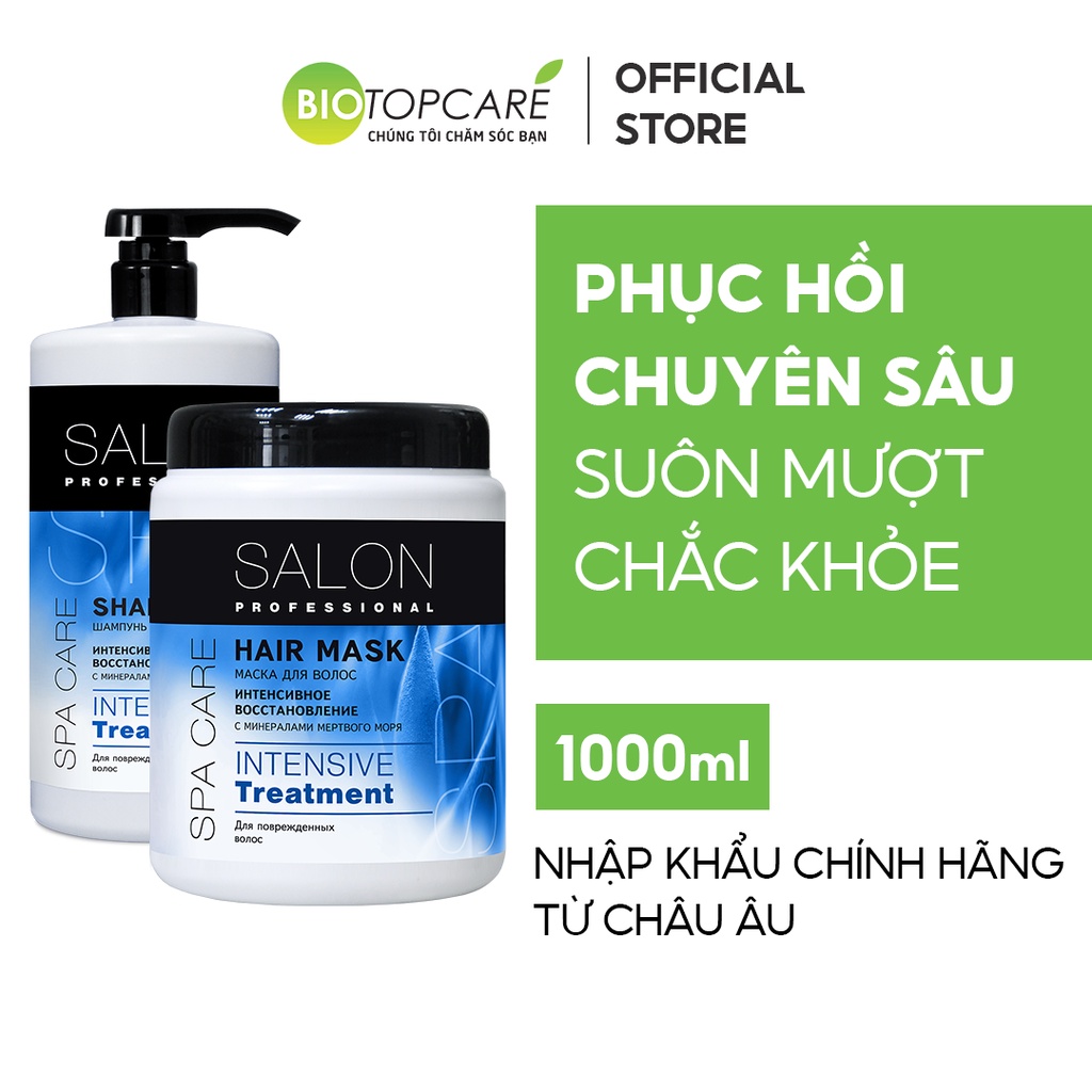 Cặp dầu gội ủ phục hồi chuyên sâu Salon Professional Intensive Treatment 1000ml - BioTopcare Official