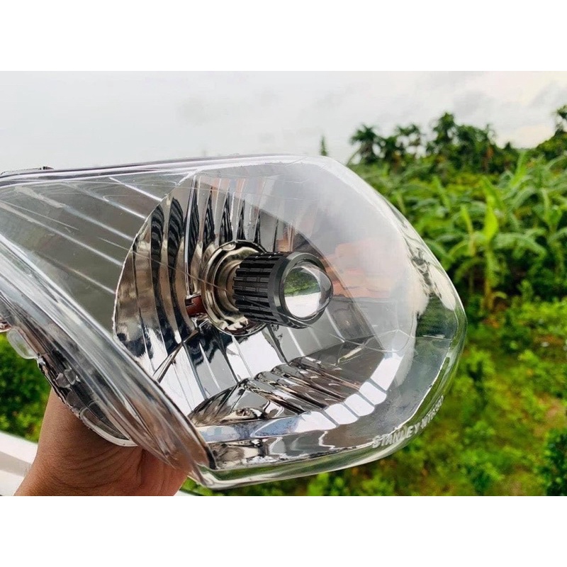 Đèn Led pha H4 bi cầu Mini dùng cho xe máy Cos Vàng Pha Trắng gắn như ZIN ko chế mọi loại xe máy