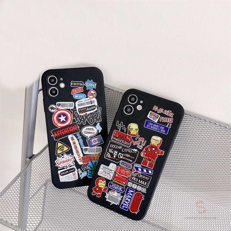 Cartoons Super Hero Iron Man Case Realme C11 2020 C15 C12 7 C25 C20 C20A 8 8pro 7i C17 6 5 5i 5s Narzo  30A Narzo  20 6i 3 C3 C2 C1 Narzo  Narzo  20Pro  Full Cover Shockproof Casing