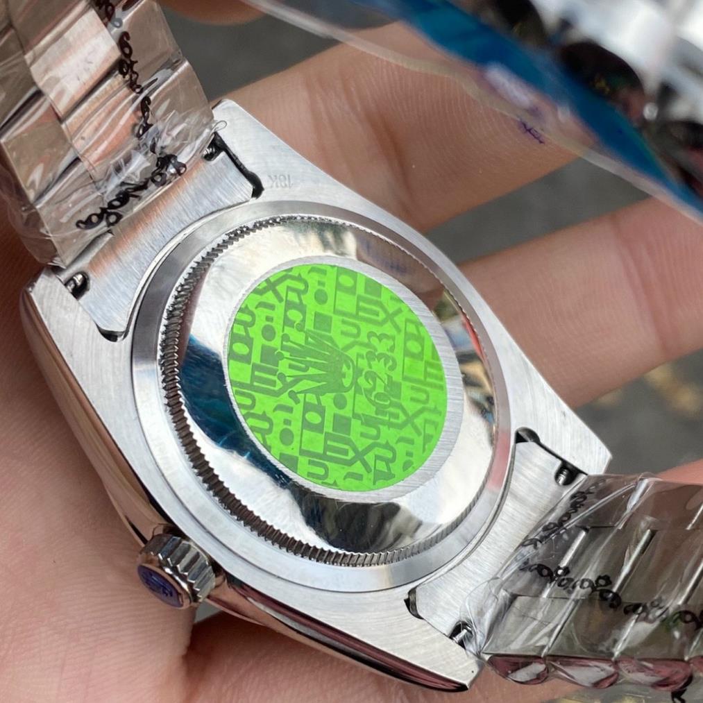 Đồng hồ nam Rolex máy cơ mặt tròn viền băm dây kim loại chống nước cao cấp