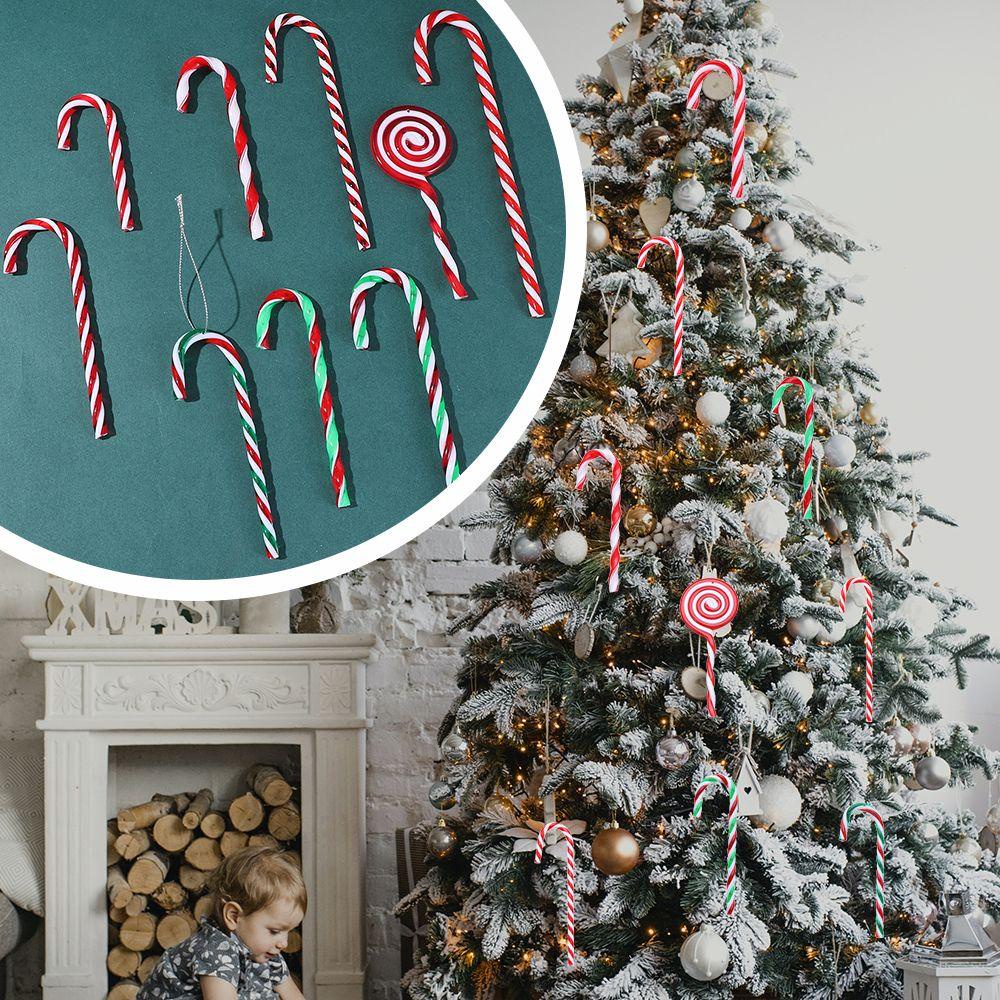 YNATURAL Gậy Giáng Sinh Bằng Nhựa Trang Trí