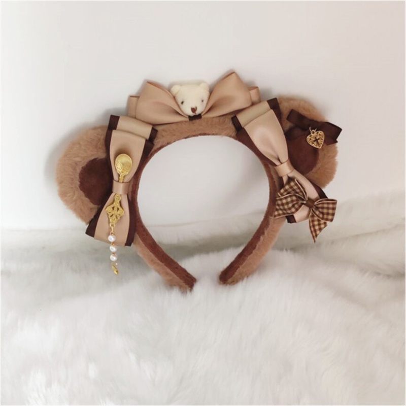 Flgo Băng Đô Cài Tóc Hình Tai Gấu Dễ Thương