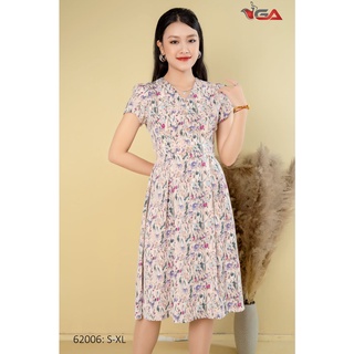 Váy cộc tay hoa leo cổ tim 62006
