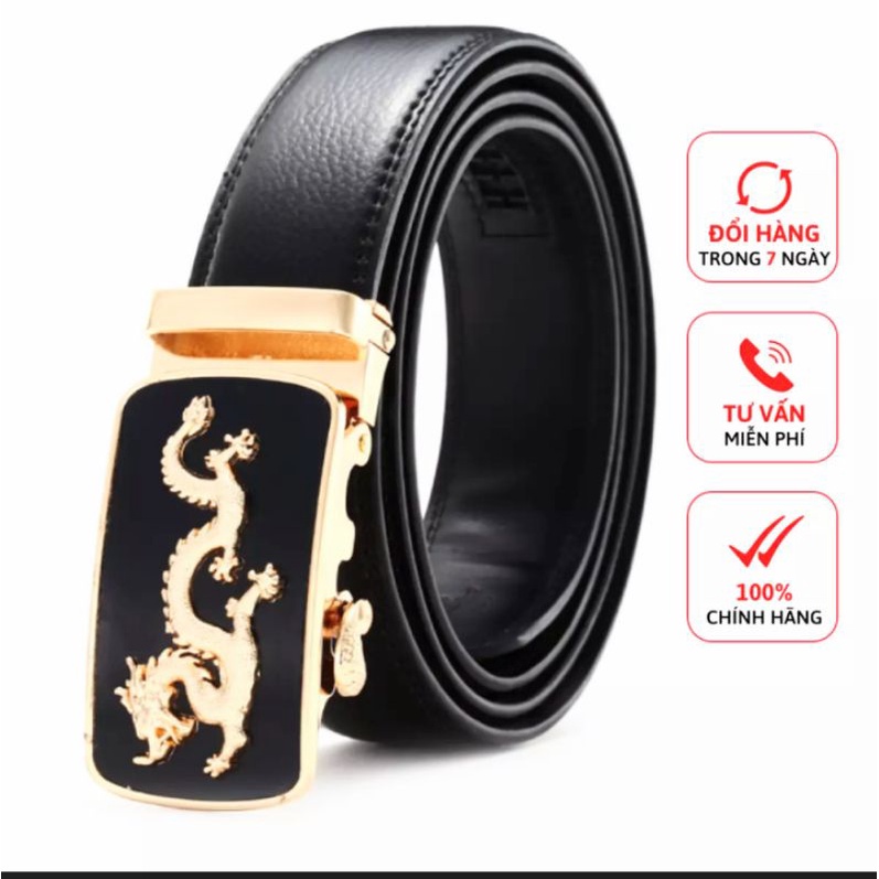 DÂY NỊT BỤNG DA NAM TỰ KHÓA MẶT ĐAI HÌNH RỒNG VÀNG CAO CẤP MẪU MỚI THỜI TRANG NAM