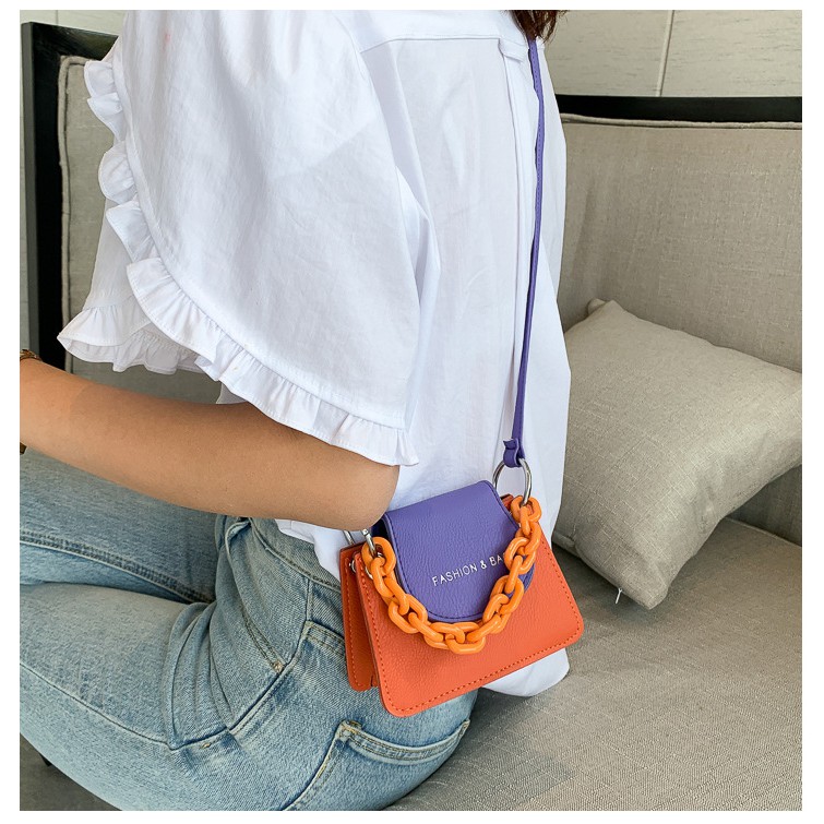 Túi xách nữ  𝑭𝑹𝑬𝑬𝑺𝑯𝑰𝑷  Túi mini nữ đeo chéo phối màu Fashion &amp; Bag TD13