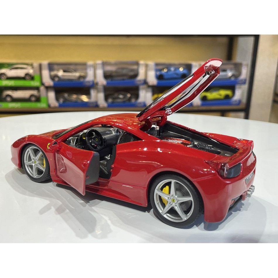 Xe mô hình siêu xe Ferrari 458 Italia tỉ lệ 1:24 hãng Burago màu đỏ