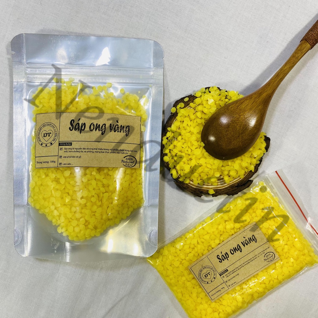 50g sáp ong hạt vàng cao cấp Đức Tín 100% từ thiên nhiên dùng để làm nến và mĩ phẩm an toàn cho người sử dụng