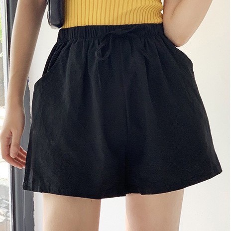 Quần short nữ ống rộng vải đũi, Quần đùi nữ ống rộng cá tính siêu đẹp | BigBuy360 - bigbuy360.vn
