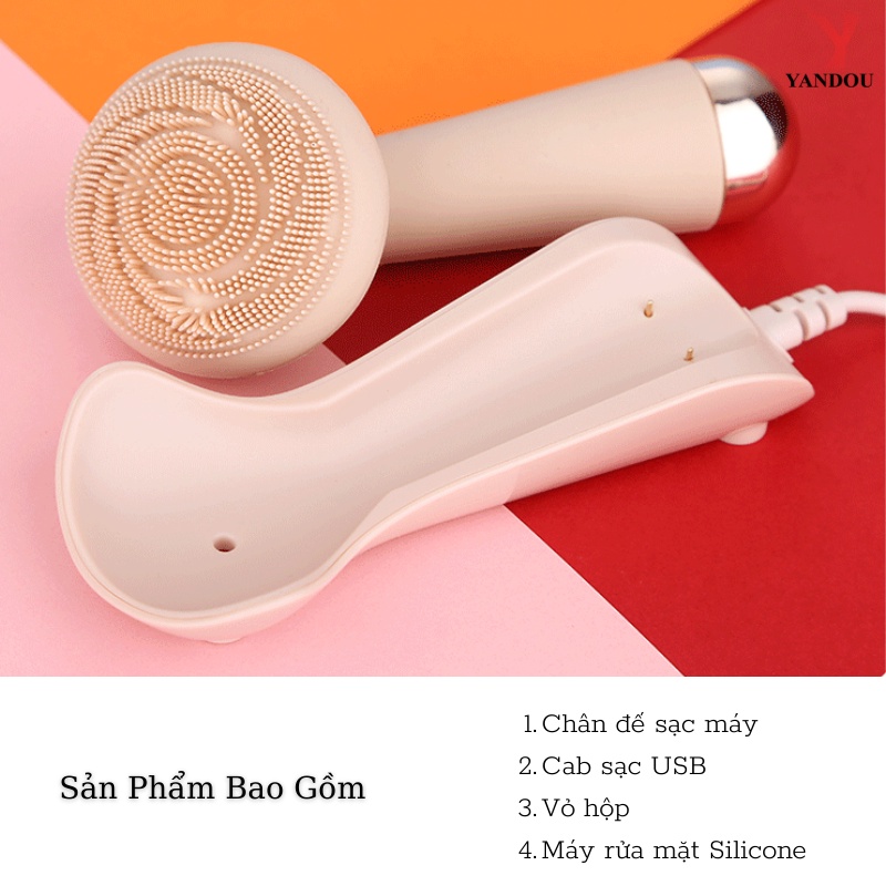 [Mã LTBAUAB15 giảm 7% đơn 99K] Máy Rửa Mặt Yandou S030 Bằng Điện Với Con Lăn Massage Silicone Không Thấm Nước Sạc USB