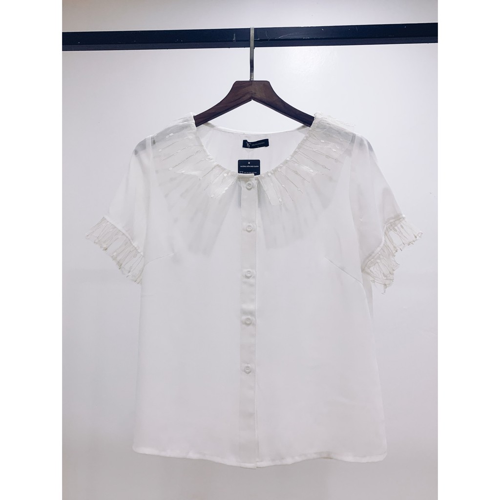 Áo voan ngắn tay, cách điệu, thiết kế cao cấp TK Fashion - SMK741