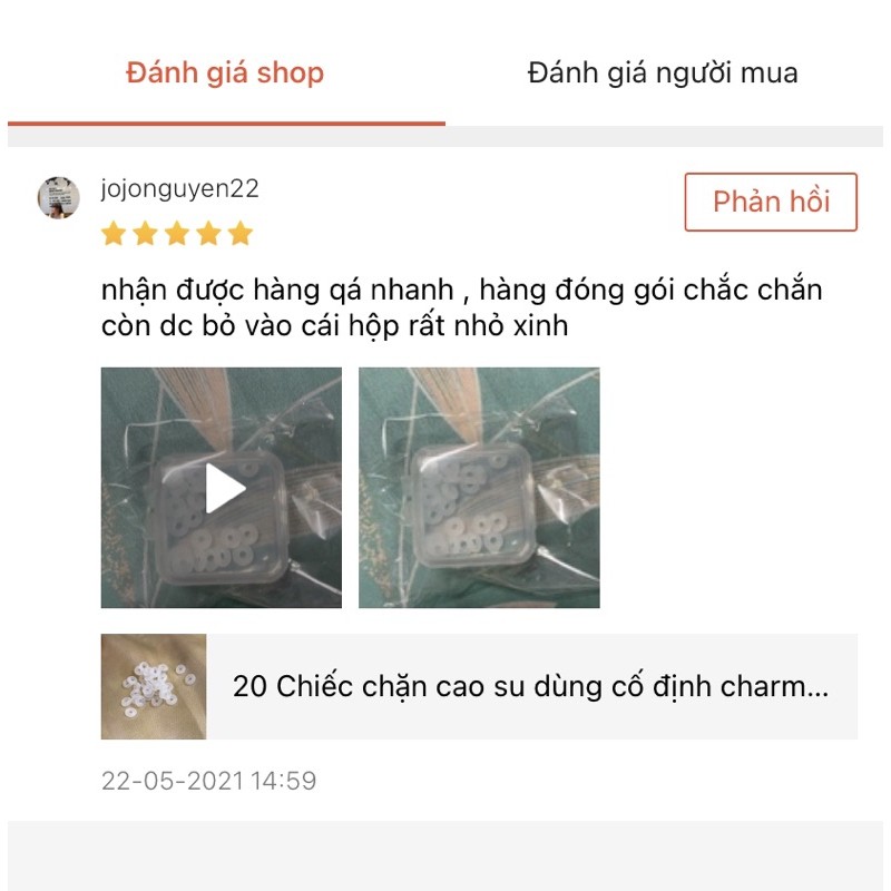 Hộp 20 Chiếc chặn cao su dùng cố định charm trên vòng bạc