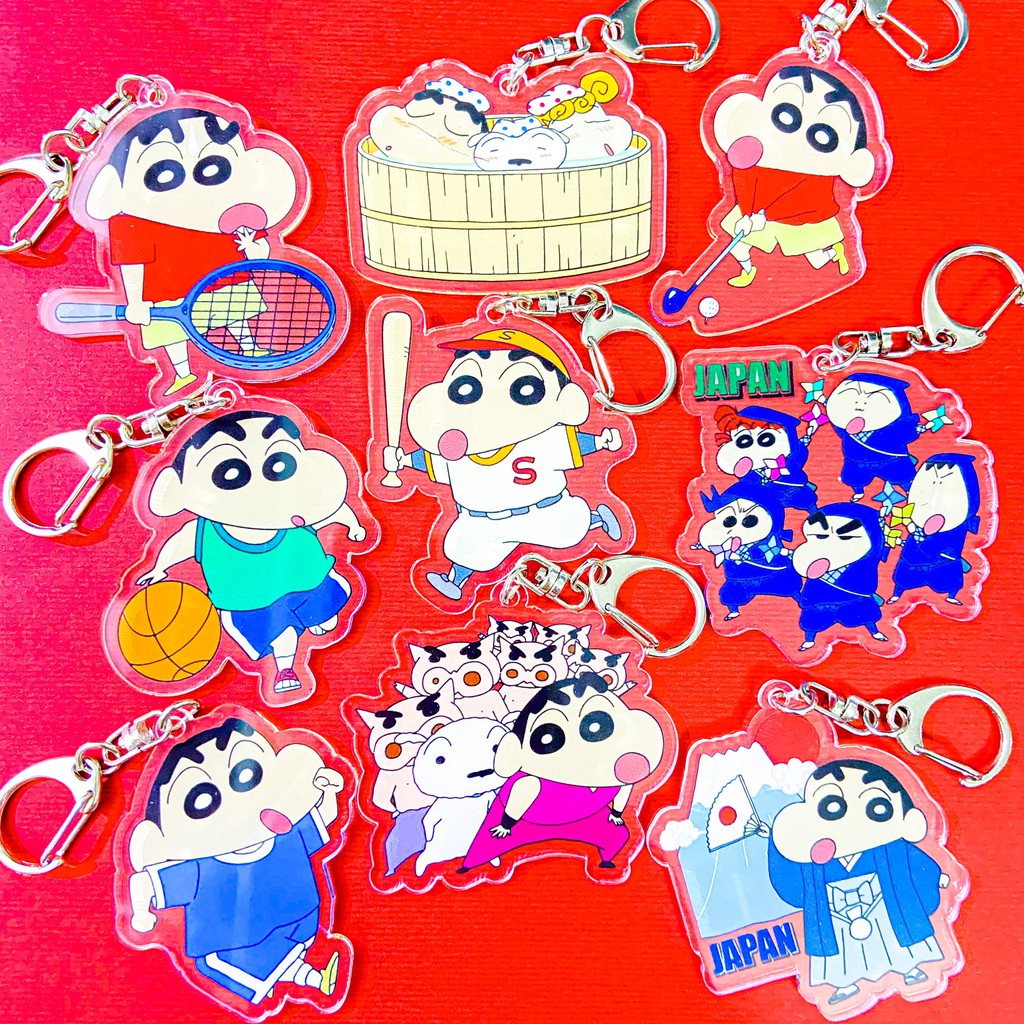 ( Mica trong acrylic ) Móc khóa SHIN CẬU BÉ BÚT CHÌ Crayon Shin-chan anime chibi xinh xắn đáng yêu