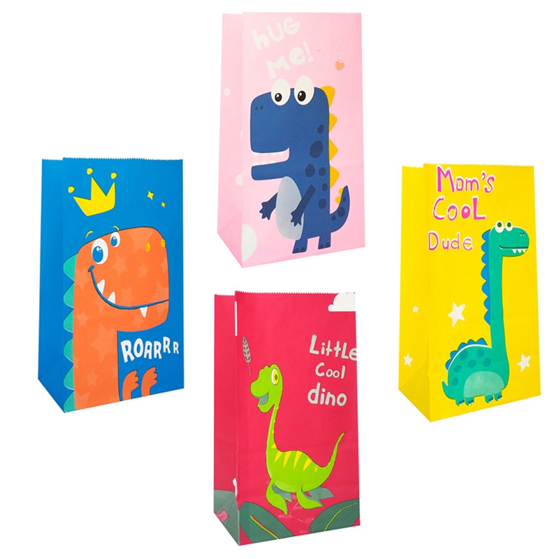 Set 10 túi đựng kẹo hình khủng long T-Rex ngộ nghĩnh đáng yêu cho trẻ em