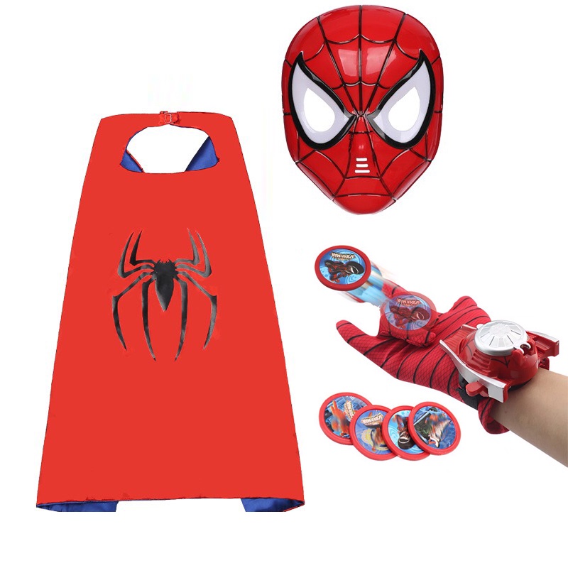 Áo Choàng Siêu Nhân Người Nhện, Mặt Nạ Người Sắt, Khiên Đội Trưởng Captain America - Đồ Chơi Hóa Trang Cho Bé
