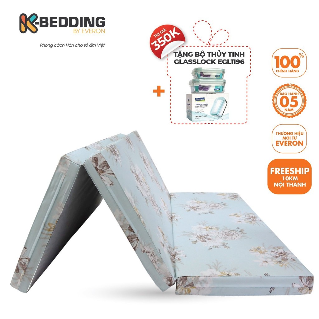 Nệm Bông Ép Gấp 3 Hàn Quốc K-Bedding By Everon MTP (Giao màu ngẫu nhiên)