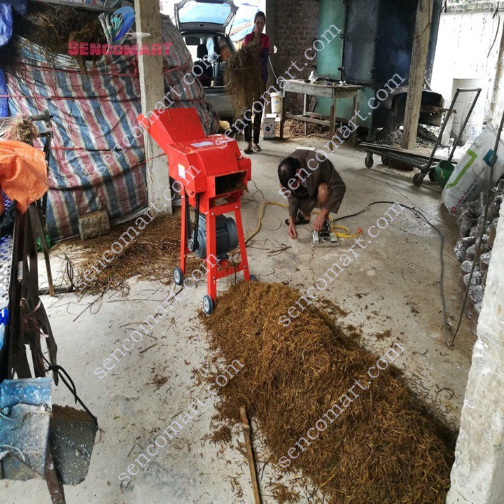 Khung máy băm rơm băm cây mía không motor
