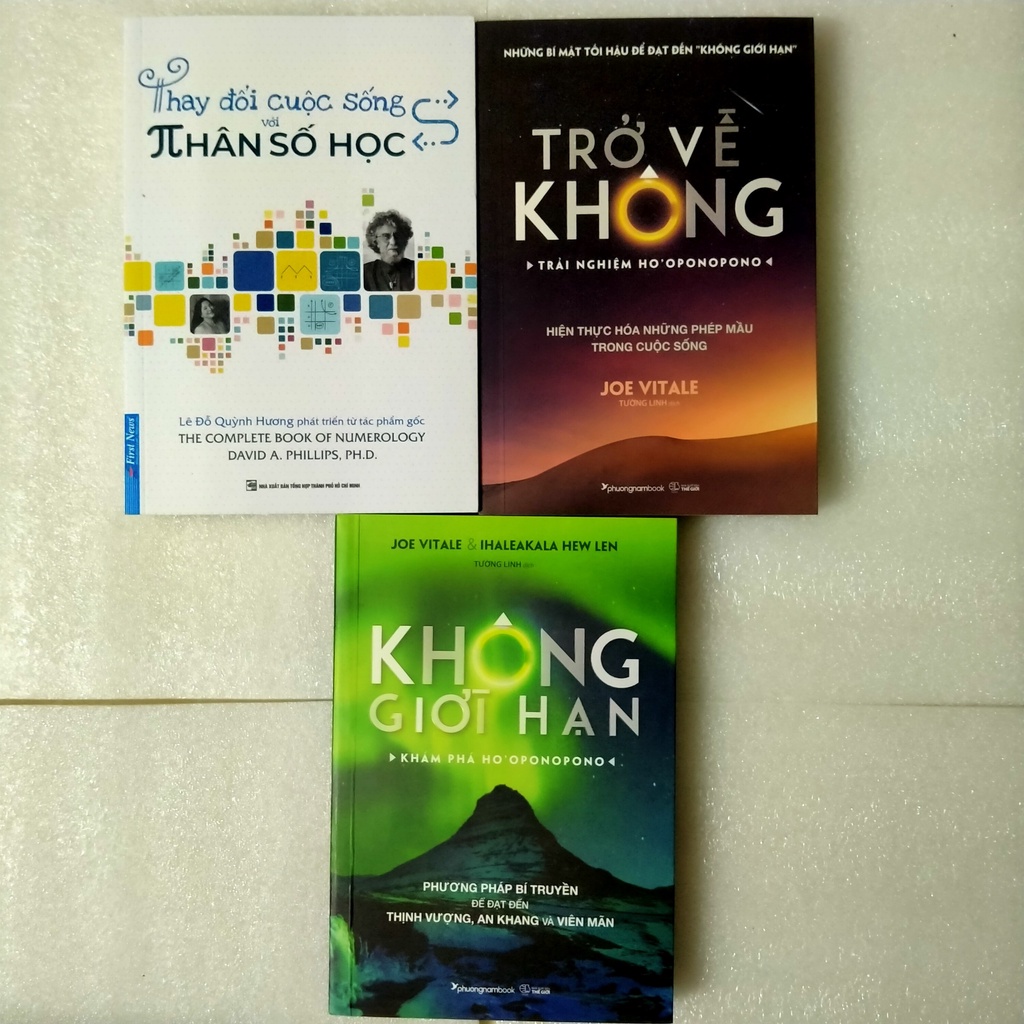 Sách  Combo 3 cuốn: Trở Về Không + Không Giới Hạn - Khám Phá Ho'oponopono +Thay Đổi Cuộc Sống Với Nhân Số Học