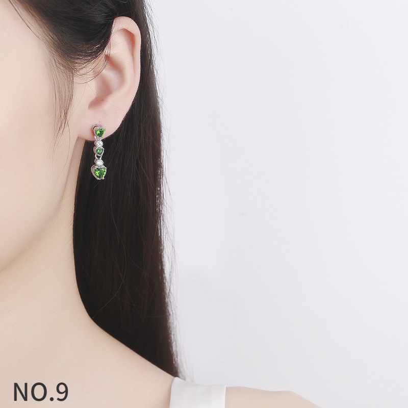 Bông Tai Bạc S925 Đính Kim Cương Trắng Thanh Lịch Thời Trang Cho Nữ