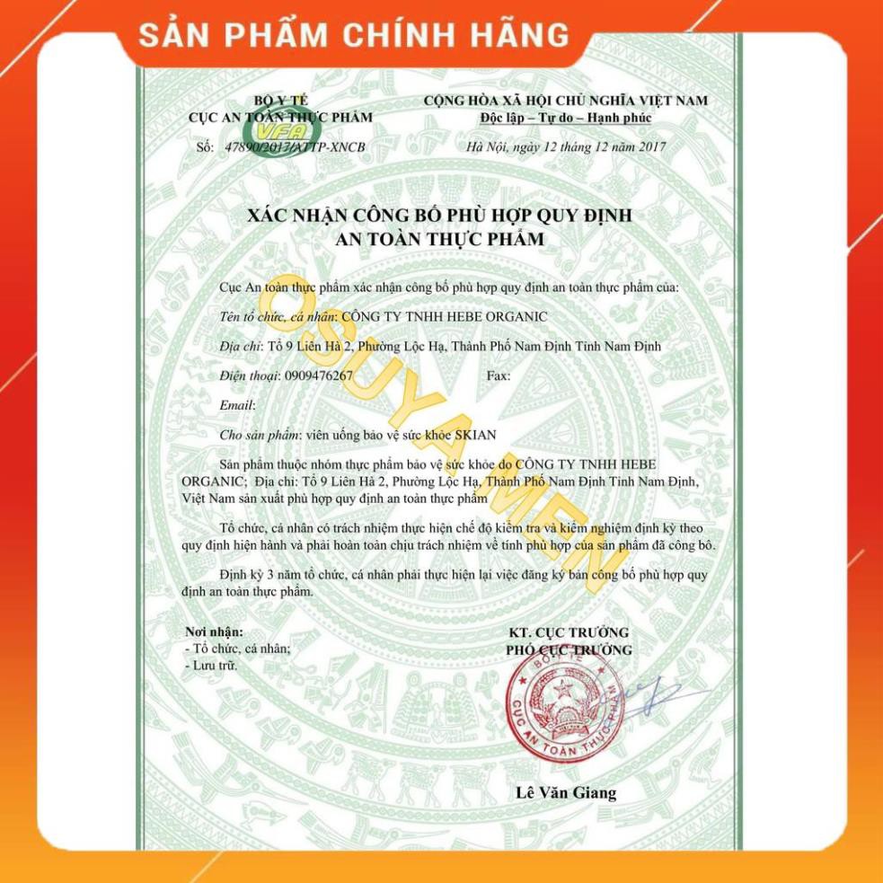 Viên Uống Đẹp Da, Chống Lão Hóa, Hỗ Trợ Cải Thiện Da Mụn - SKIAN