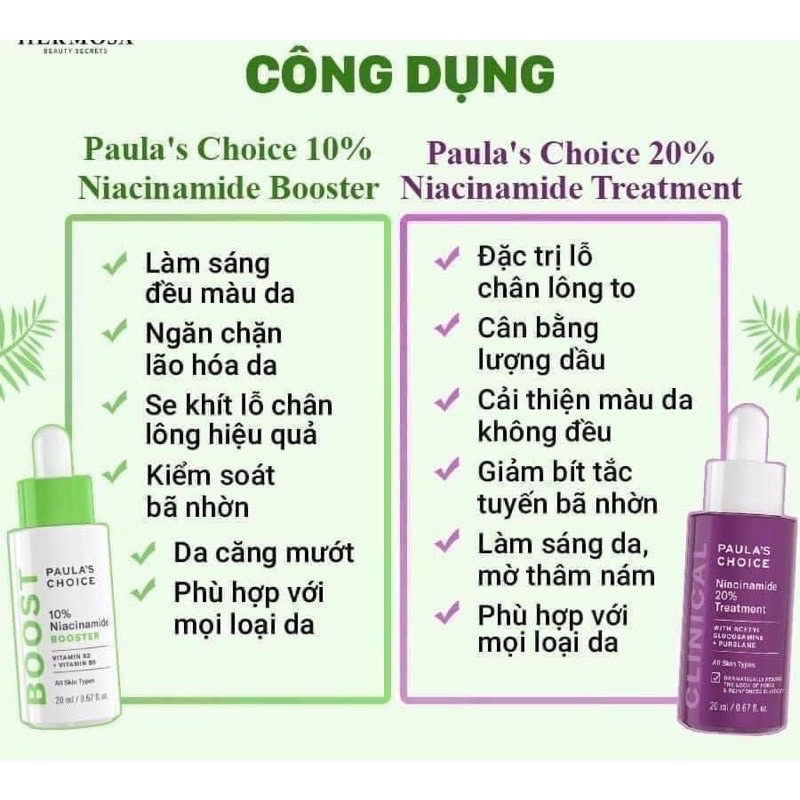 [Hàng có sẵn][Date 11.2022]Tinh chất thu lỗ chân lông Nia20 Paula_Choice