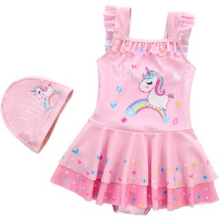 Hàng có sẵn- Áo bơi bé gái size đại 2020 Unicorn, áo bơi kỳ lân hồng siêu xinh không kèm mũ