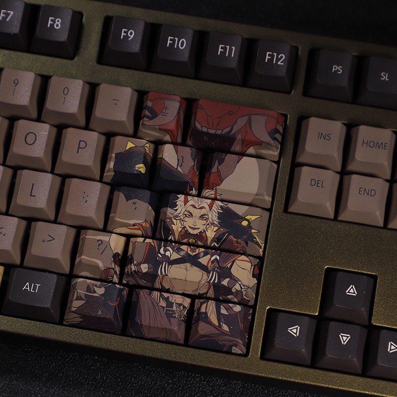 Arataki Itto Keycap Cherry Profile Genshin Impact Theme PBT Dye Thăng hoa Bàn phím cơ Keycap 108 Phím