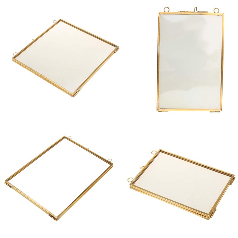 Bộ khung hình kim loại kiểu dáng cổ điển + 2 kính trong suốt