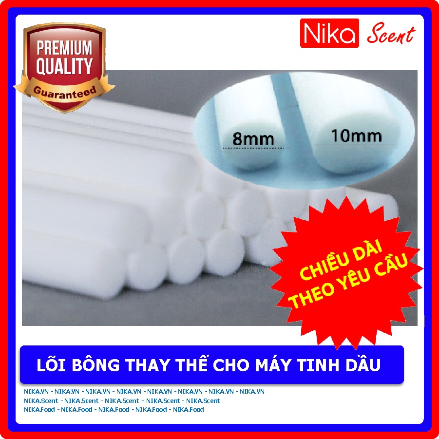 Nikascent Bộ 5 lõi bông thay thế dùng cho máy phun sương, máy khuếch tán tinh dầu (thích hợp cho mọi loại máy)