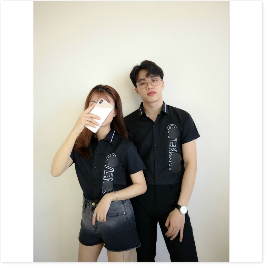 Áo sơ mi in thêu NGẮN TAY DÀNH CHO NAM NỮ CỰC ĐẸP KME FASHION