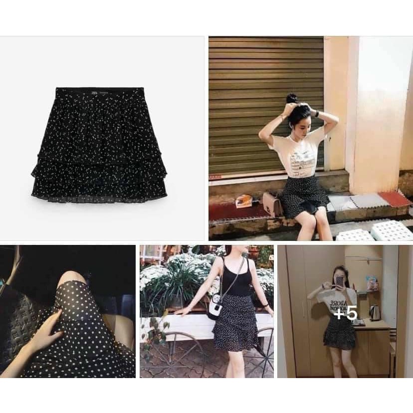 Chân váy chấm bi nữ 03.1703