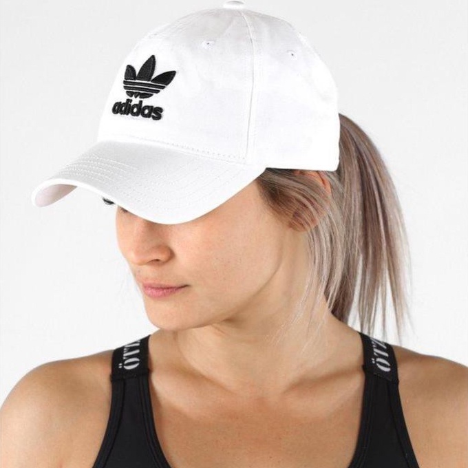 Mũ Nón Adidas Trefoil Baseball White Cap Full Tag Code