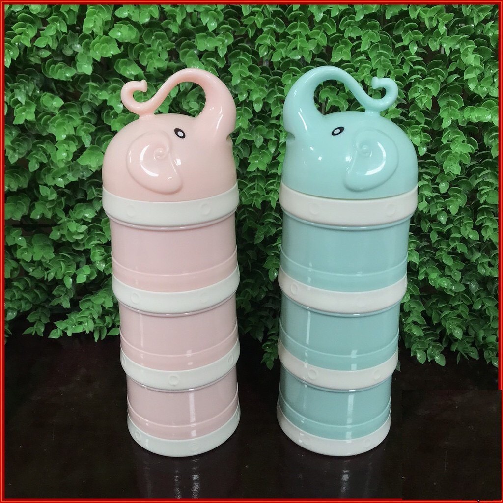 Hộp chia sữa, Hôp đựng thức ăn MISUTA chia sữa có 3 tầng hình chú voi