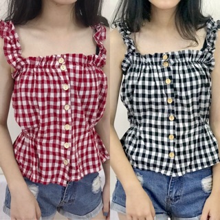 Áo 2 dây kẻ caro