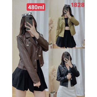 Sẵn S  áO khoác da nữ cổ đức dáng ngắn  / ÁO khoác da cổ vestdáng ngắn CÔNG sở