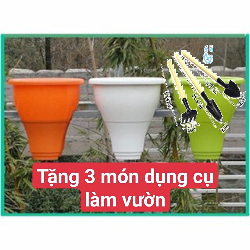 Chậu Hoa Kẹp Lan Can 5 Màu Bền Đẹp Với Thời Tiết Mưa Nắng Ngoài Trời