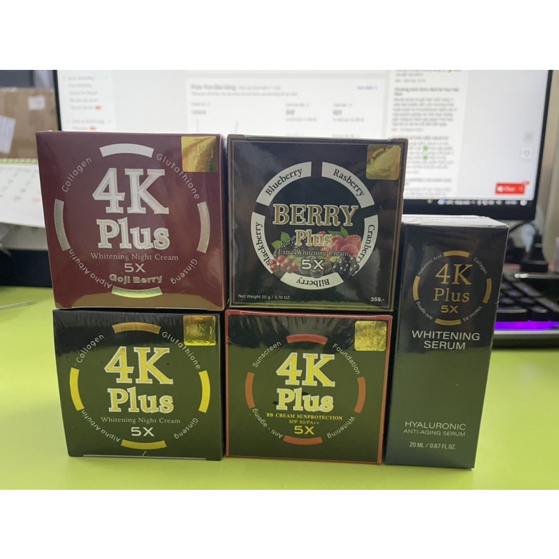 Kem Dưỡng Trắng Da Ban Đêm 4K Plus 5x Thái Lan Chính Hãng, Mẫu Mới Date Mới 20gr