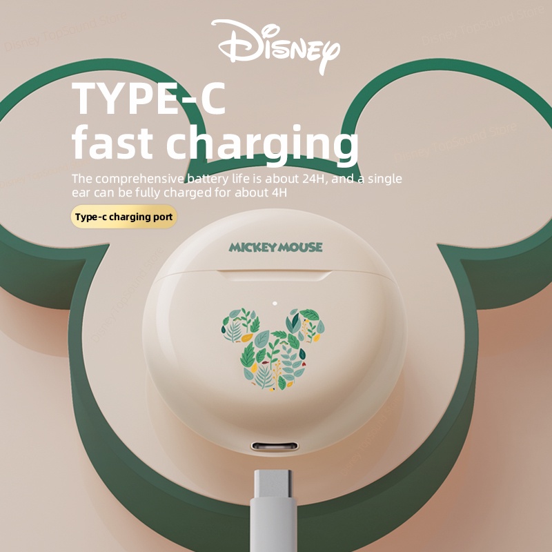 Tai nghe nhét tai không dây DISNEY F9 bluetooth 5.2 chống thấm nước giảm tiếng ồn