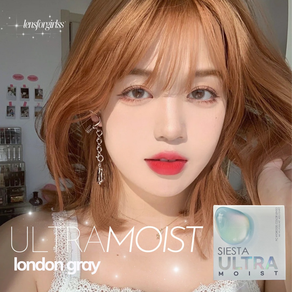 Kính Áp Tròng xám thuần khiết ULTRA MOIST LONDON GRAY dành cho mắt nhạy cảm chính hãng SIESTA | Lens cận